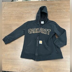 Carhartt Boys Black Zip-Up Hoodie Small S Size 8-10